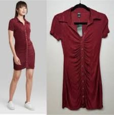 Wild Fable Dress XS Maroon Rushing Stretch Mini Dress Bodycon Sexy NWT