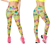 Zumba Fresh Vibes High Waisted Ankle Leggings - size  XXL ~ Caution Yellow