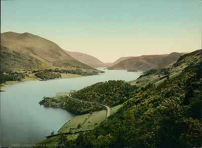 Lake District. Thirlmere and Helvellyn.  Vintage PZ photochromie, photochrome p