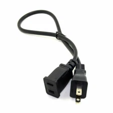 Outlet Saver Power Extension Cable 2-prong 2 Outlets for NEMA 1-15P to 1-15R CY