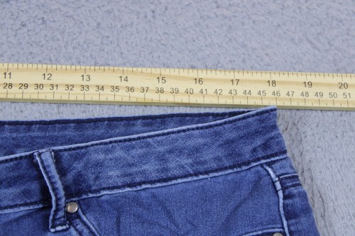 Jeans donna Faded Glory 14 blu vita alta skinny lavaggio medio denim elasticizzato 36x29 - Foto 4 di 12