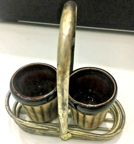 Antique Chinese Song Dynasty Brown Glazed Fur 2Cup 1" Earthenware Hull pottery - Picture 12 of 12