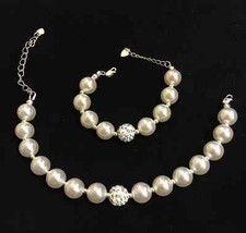 Mum  ME Pearl Bracelet SET w/ Extension Chain, Custom All Jewellery Sizes
