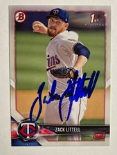 Zack Littell Signed Bowman #BP101 2013 Card Minnesota Twins Auto MLB RAD