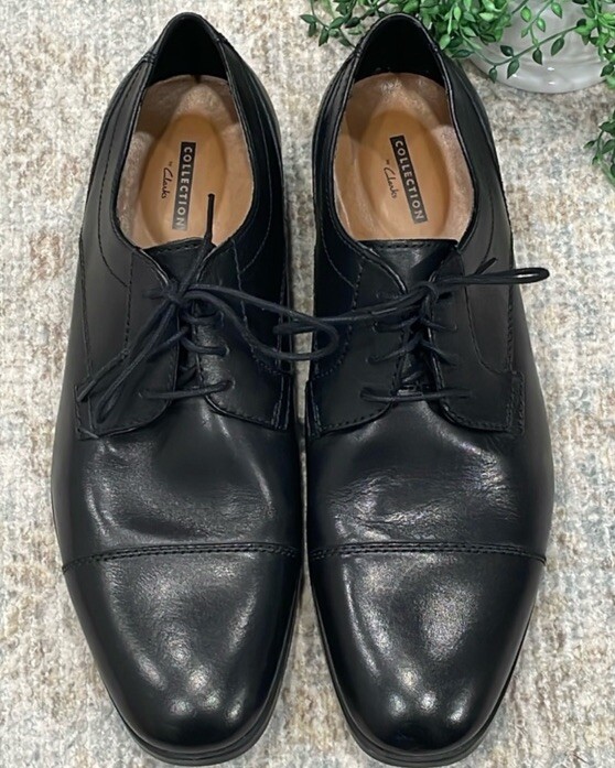 Clarks Mens Dress Shoes Size 10.5 Black Soft Cushion Office | eBay