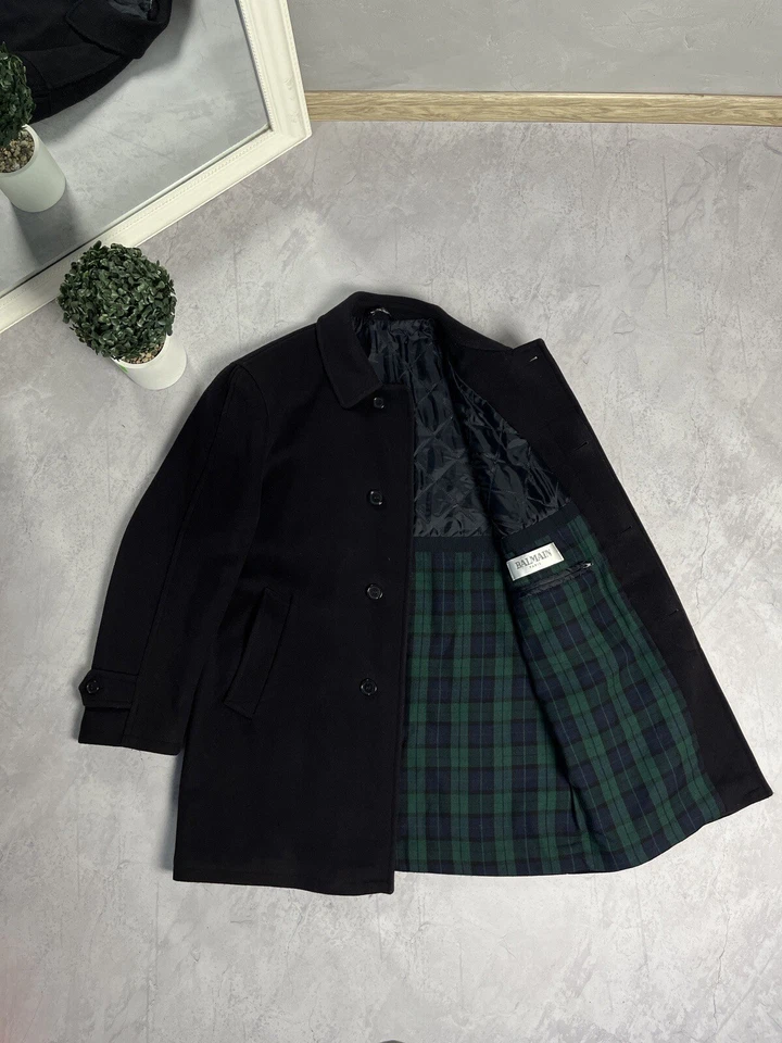 Винтажное мужское пальто из шерсти и кашемира Balmain размер 48 - Изображение 2 из 4