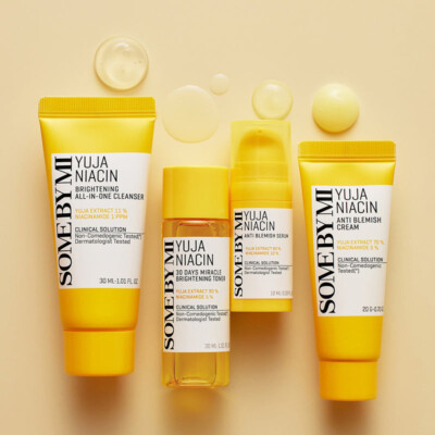 SOME BY MI Yuja Niacin Anti Blemish Starter Kit (4 items), Korean Cosmetics