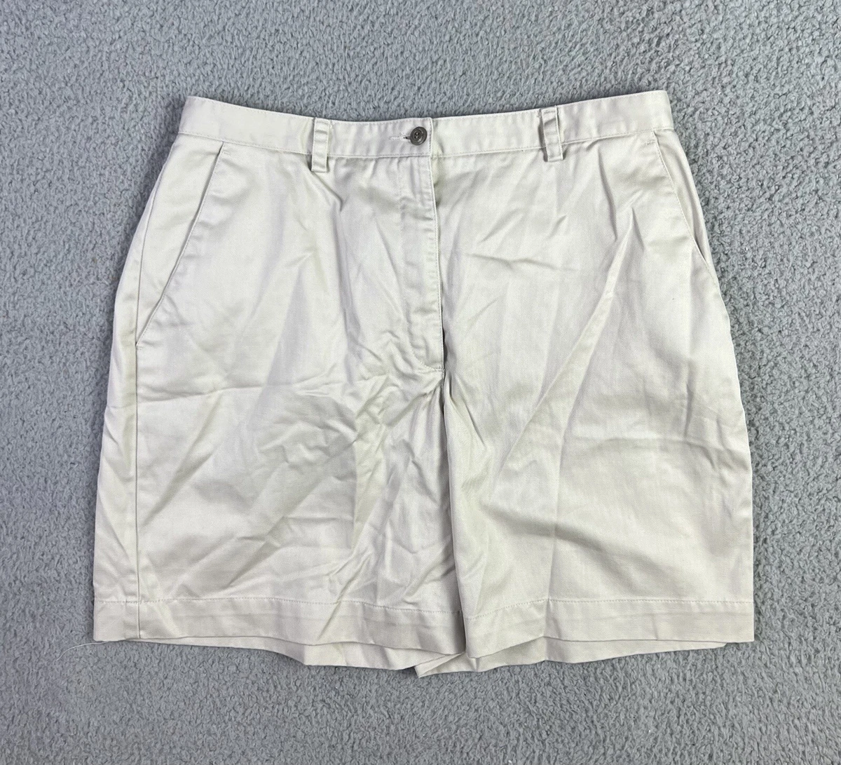 Liz Claiborne Beige Khaki Shorts Size 14 Inseam 6 Flaw eBay