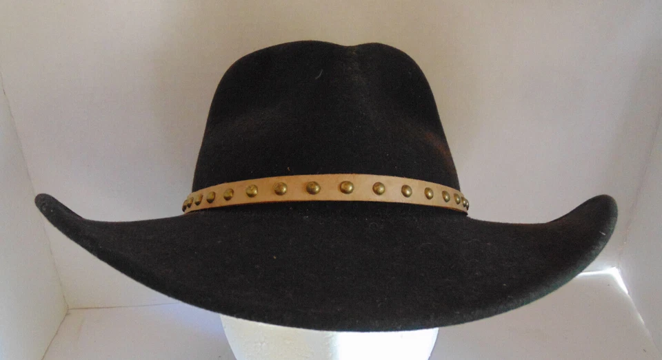 Vintage Golden Gate Hat Co  Desperado Black Wool Western Cowboy Hat Leather Band - Image 4 of 4
