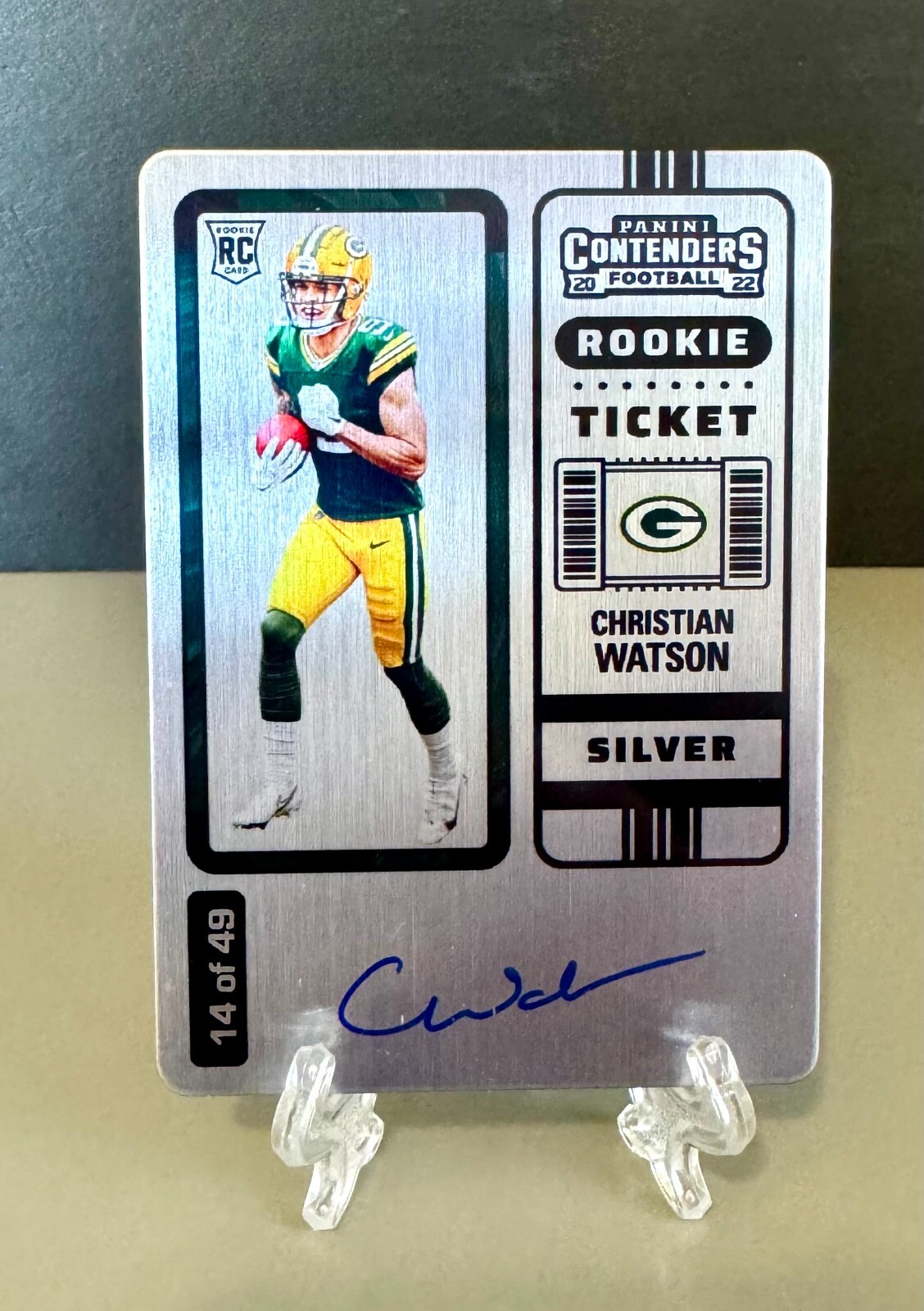 2022 PANINI CONTENDERS Christian Watson Silver Ticket RC Auto /49