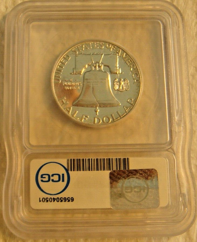 1958 Franklin Half Dollar 50c Proof CAMEO ICG PR66 - Picture 4 of 4