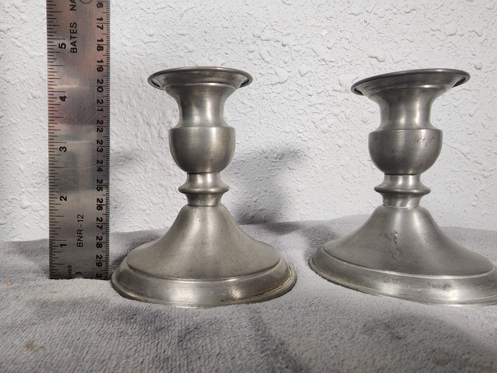 Leonard Genuine Pewter Weighted Candle Sticks Made in Bolivia Set of