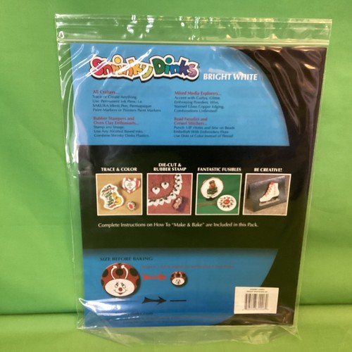 Shrinky Dinks, Bright White Shrinkable Plastic, 6 Sheets, 8"x10" NEW in Package - Picture 7 of 7