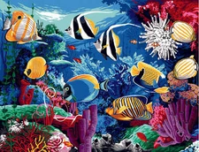 Margot de Paris Needlepoint canvas for halfstitch without yarn Aquarium MRC15...