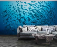 3D Under Sea Fish Wallpaper Wall Mural Removable Self-adhesive Sticker 5