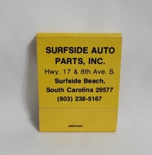 Vintage Matchbook Surfside Beach Auto Parts Plus South Carolina Advertising Full