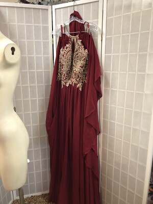 Fiesta Fashion, Women, Dress, Parties/cocktail, Red/gold,  Decorated,Long,SizeL.: | eBay