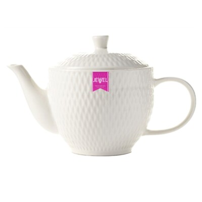 Traditionelle Teekanne Feinsteinzeug Teekanne Tee Kaffee Kräuterkanne 700ml weiß