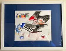 original illustration artwork Cat cartoon “Cat Decorator paints grand piano”