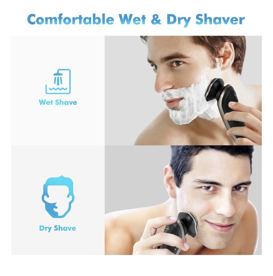 MOOSOO Electric Shaver with Clean Station, Wet Dry Waterproof Electric