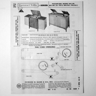 Packard Bell Models RPC-13R RPC-14R Floor FM AM Stereo - SAMS Photofact   1962
