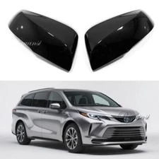 For Toyota Sienna 2022-2025 Left+Right Gloss Black Side Mirror Cover Cap Overlay
