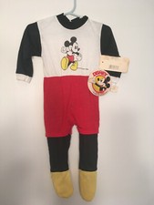 Vintage Mickey Mouse Baby Sleeper with feet size Large 18.5-23 lbs. Disney co.