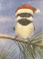 NEW LEANIN' TREE Christmas Boxed Cards Adorable Owl in Santa Hat