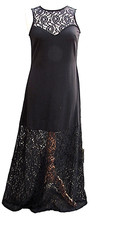 IARIO womens Half-Lined BLACK MAXI DRESS size U.K 10 -in EXCELLENT condition!!