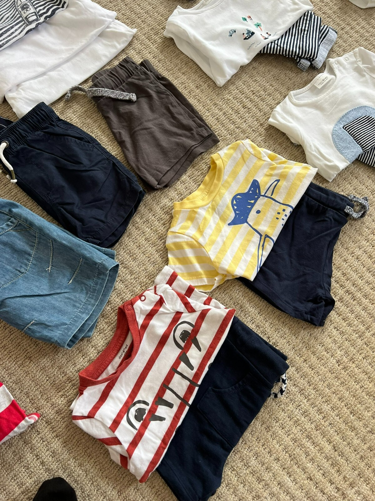 Next H&M 9-12 Month Clothes Bundle Summer 2 Piece Dungaree Short T-Shirt Romper image 4