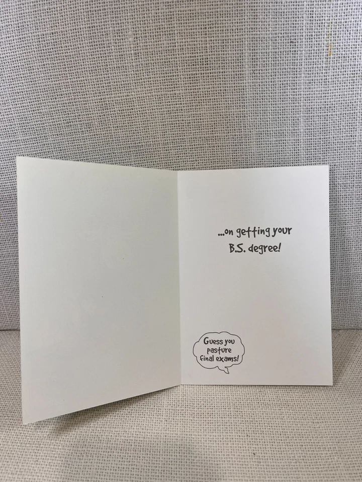 Leanin' Tree Cow in Cap & Gown Next To Poop Congratulations Greetings Card - Image 3 of 4