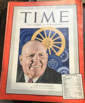 Zeitschrift:TIME Atlantic Overseas Edition LABOR BOSS DAVE BECK - 29. November 1948