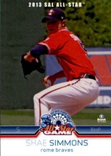 2013 SAL All-Star South Brandt 22 Shae Simmons Scott City Missouri Baseball Card
