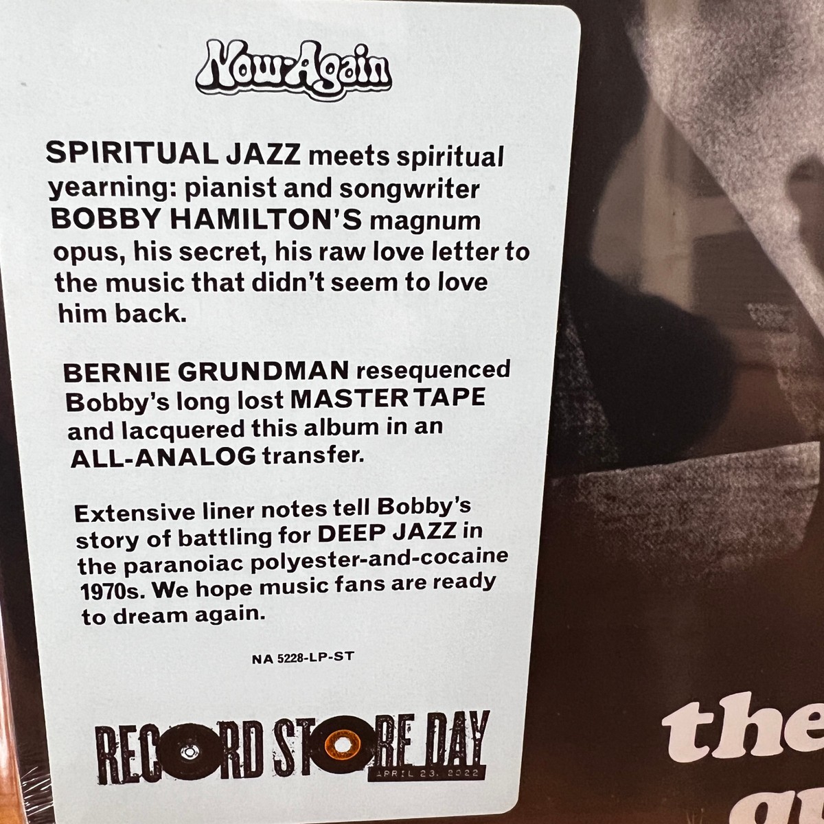 Bobby Hamilton Quintet Unlimited DREAM QUEEN LP Vinyl LP RSD 2022