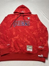 NJ NETS THROWBACK Mitchell  Ness NBA Hardwood Classics Sweatshirt see Photos 