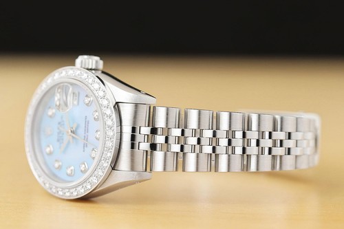RELOJ ROLEX DAMAS DATEJUST 69174 AZUL HIELO MADREPERLA ORO 18K SS DIAMANTES - Imagen 4 de 9
