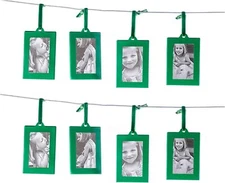 Green Mini Picture Frames - Set of 8 - Wallet Size Picture Frame Ornaments Fo...