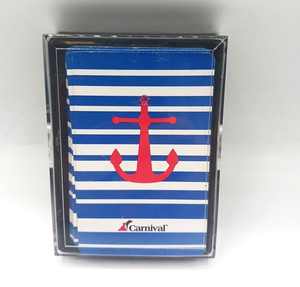 Carnival Cruise Ship Red Anchor Full Deck Of Playing Cards White & Blue Stripes