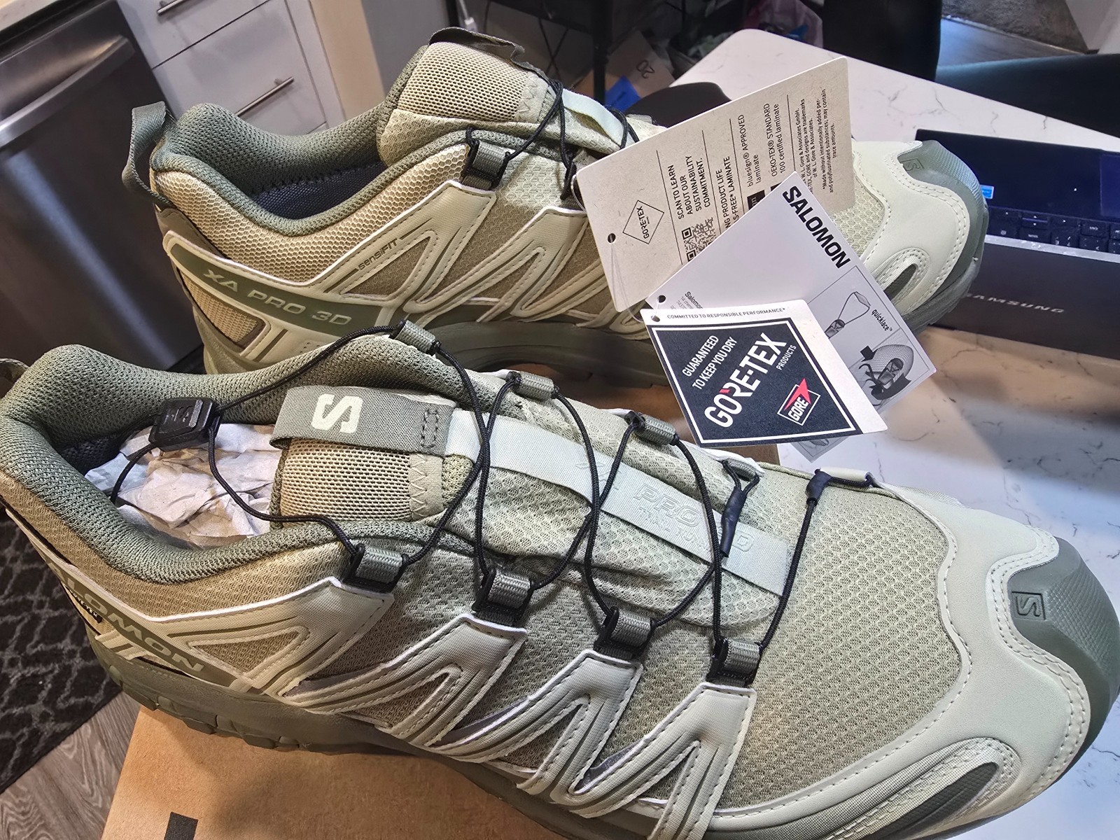 Scarpe da trail Salomon da uomo XA Pro 3D GTX taglia uomo 11 grigio verde L47731600 NUOVE