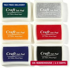 6PC Washable Craft Ink Pad Stamp Pad for Kids DIY Scrapbooking Paper Wood Fabric