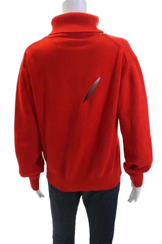 Женский хлопковый свитер с водолазкой Victor Glemaud с длинным рукавом красный размер M - Изображение 3 из 4