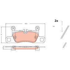 TRW Bremsbelagsatz Bremsklötze hinten 7P6698451C 9J1698451E 9J1698451 24828715