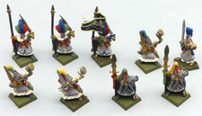 9x WARHAMMER KONVOLUT HIGH ELF HOCHELFEN KOMMANDO MUSIKO BEMALT METALL