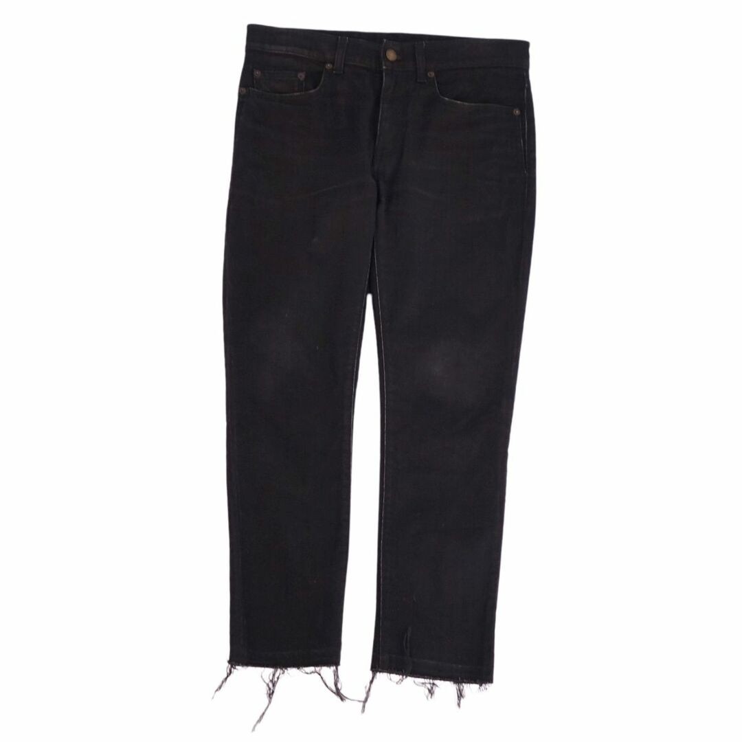 Saint Laurent Paris Pantalone Denim Nero Fondo Elasticizzato Uomo 30 Usato0