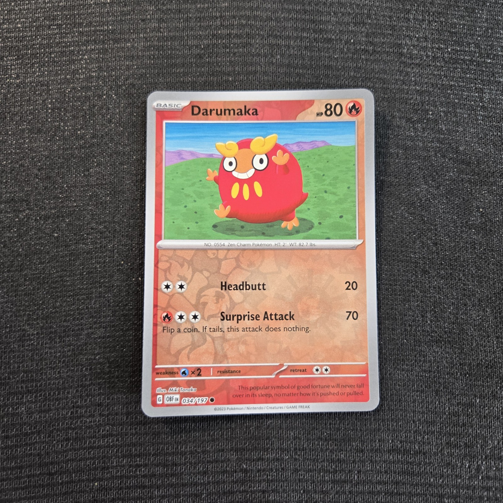 Pokemon TCG Obsidian Flames Darumaka Reverse Holo Card 34/197