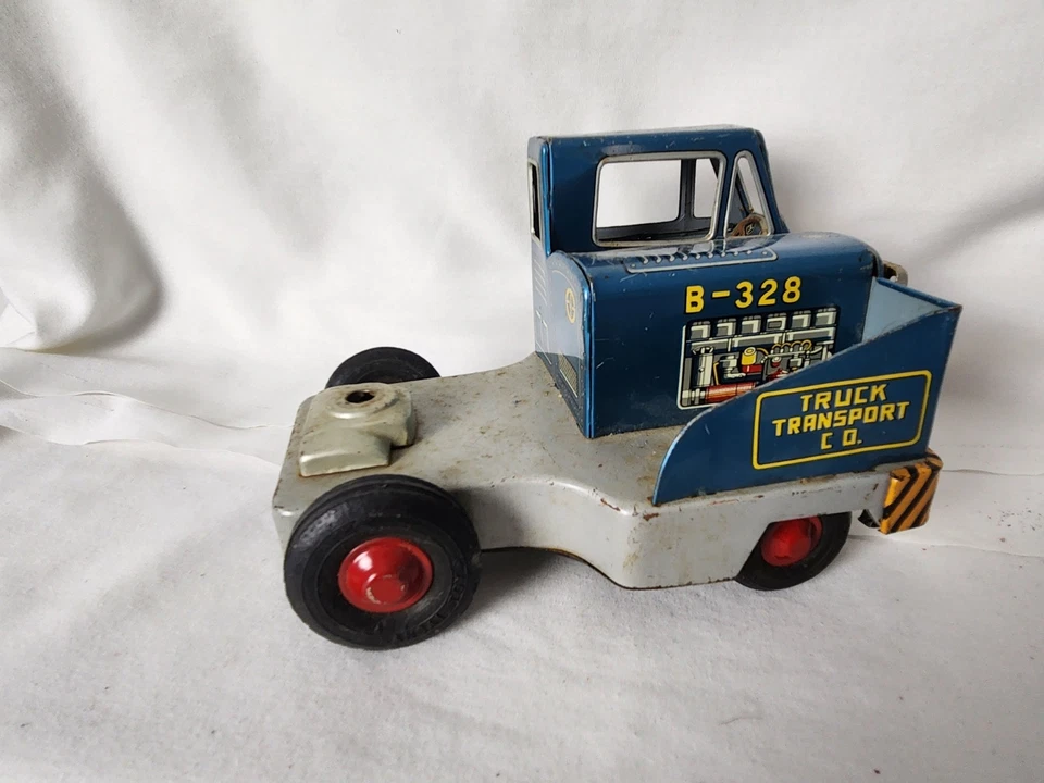 Camión de transporte de automóviles de colección alimentado por fricción de estaño - BONITO - B45 Foto 4 de 4