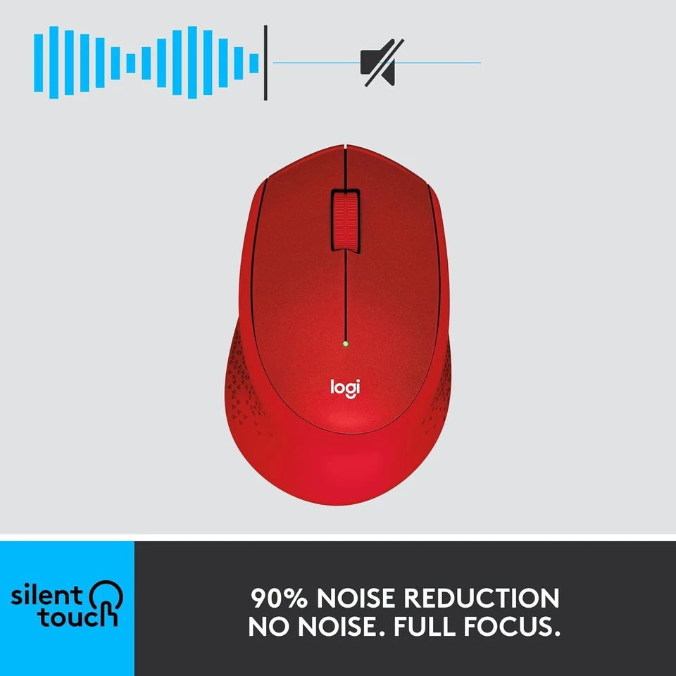 Logitech M330 SILENT PLUS Wireless Mouse, 2.4GHz with USB Nano Receiver, 1000 DP - Image 2 of 4