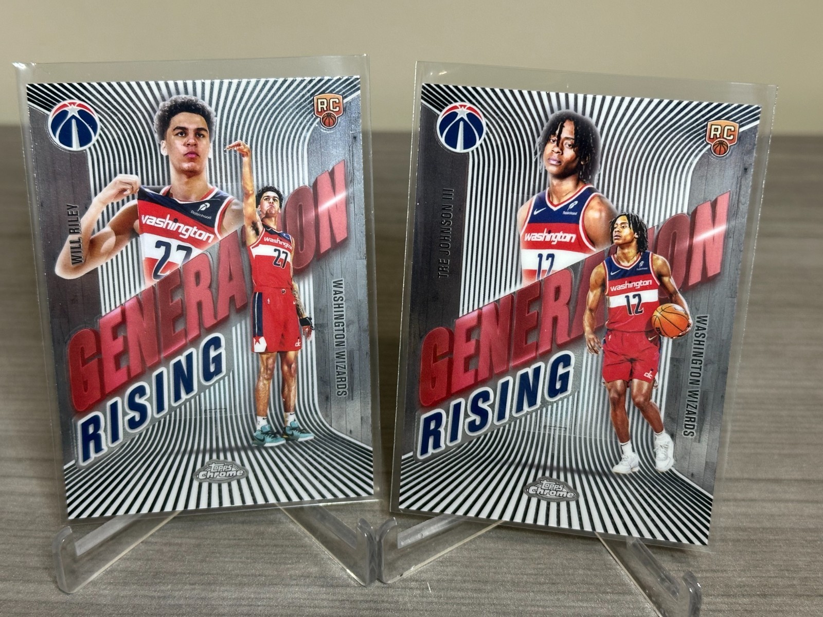 2025-26 Topps Chrome Basketball Will Riley & Tre Johnson Generation Rising RC