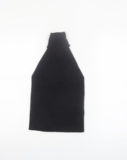 Zara Women Black High Neck Halter Knit Sleeveless Tank Top S