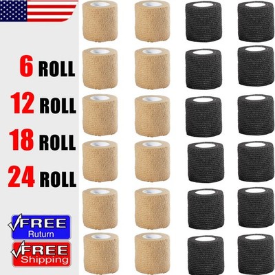 Self Adherent Wrap Adhesive Bandage Gauze Rolls Elastic First Aid Medical Tape